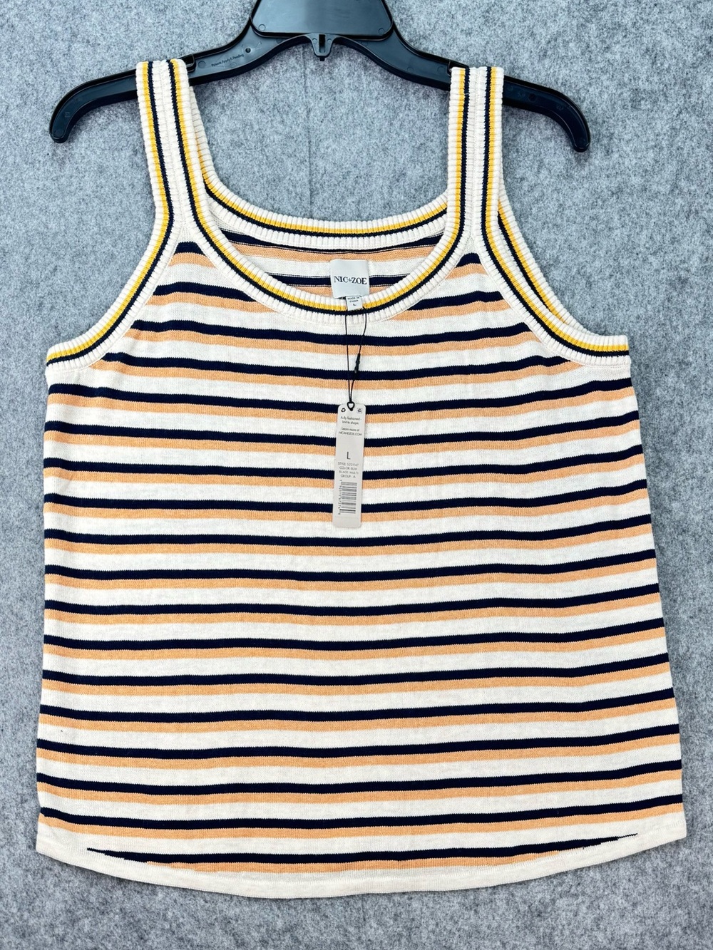 NIC+ZOE Women's Striped Vital Tank lightweight soft size large nwt